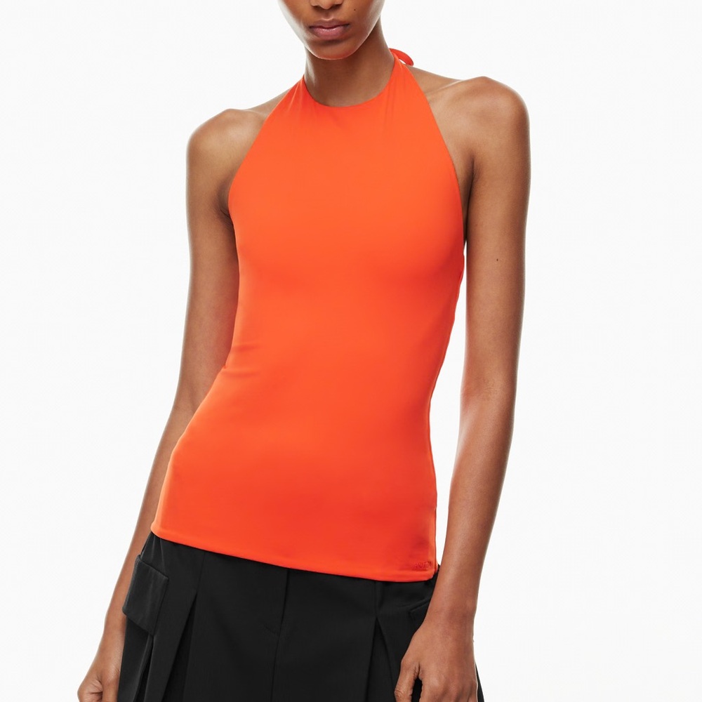 Aritzia Vibrant Orange Halter Tank Top